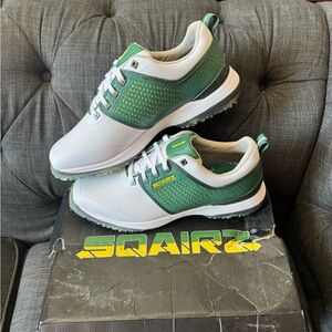 NWT SQAIRZ Limited Edition Augusta Arrow Green and White Golf Shoes, men’s 11.5